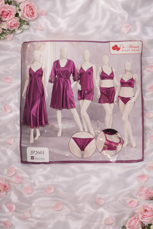 6-Piece Silk Nighty Set