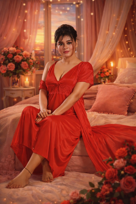 2-Piece Silk Nighty Set – Elegant &amp; Romantic 🌹