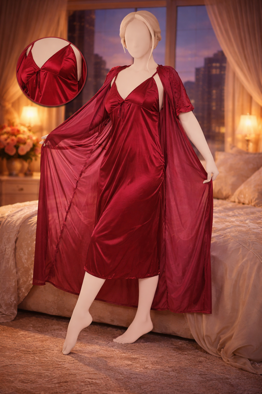 2-Piece Silk Nighty Set – Elegant &amp; Romantic 🌹