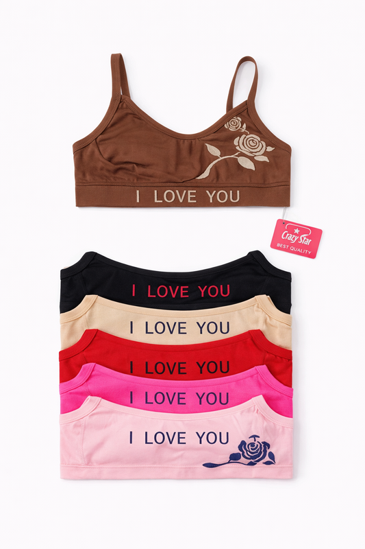 Bee Dee Air Bra – “I Love You” Cotton Bralette (FREE SIZE)