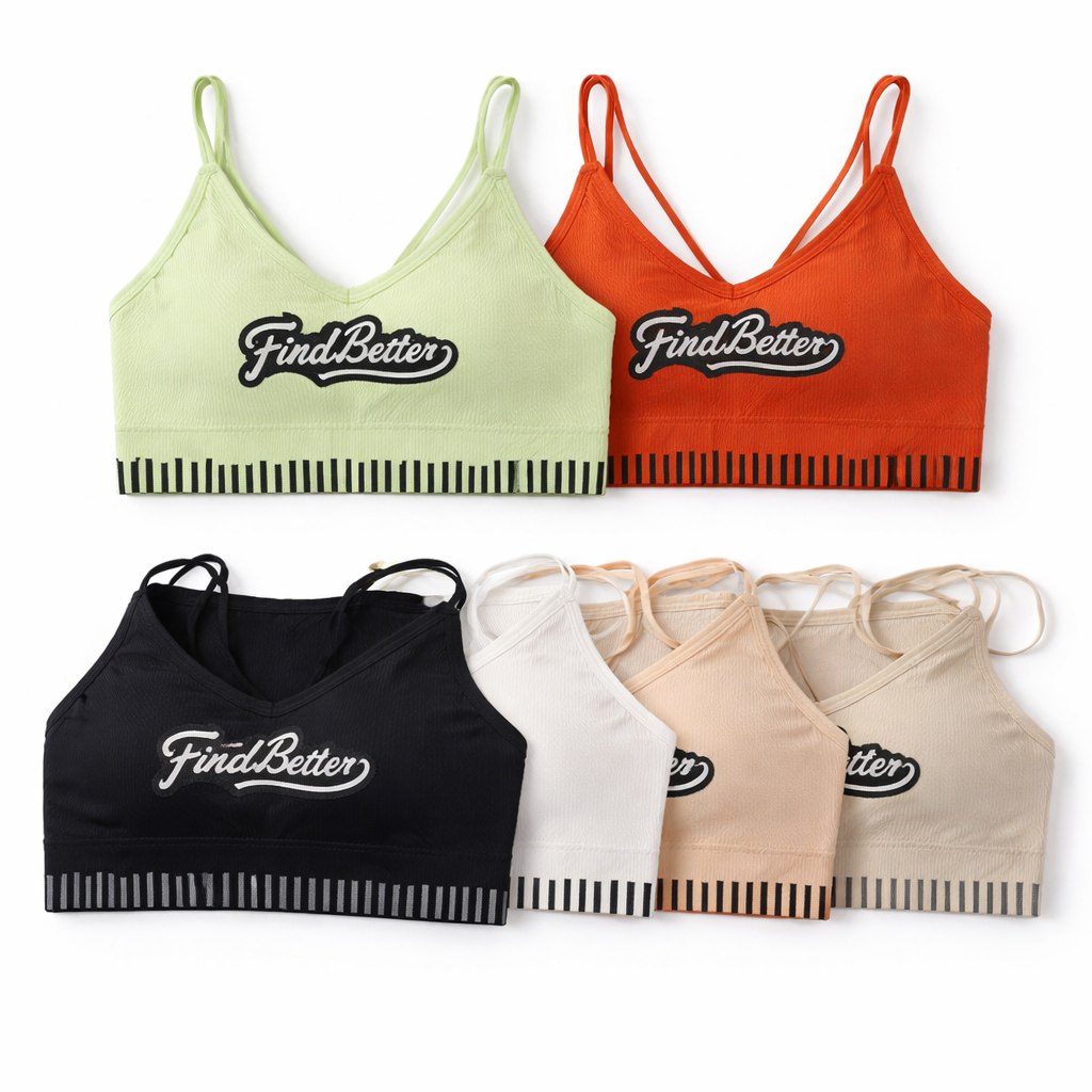 Seamless Ribbed Sports Bra – Everyday Comfort &amp; Light Support FREE SIZE