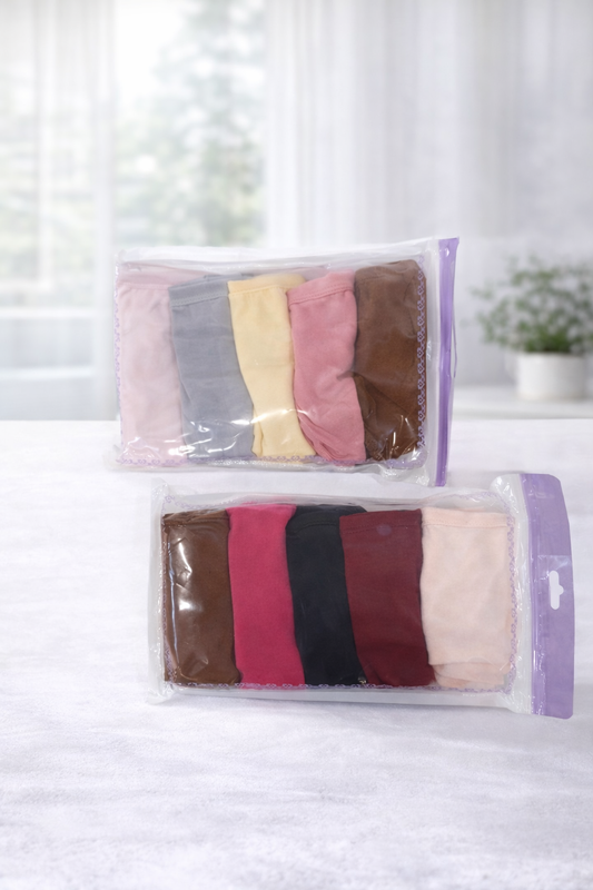 Cotton Panty Pack – 5 Pieces | Soft, Comfortable &amp; Everyday Wear